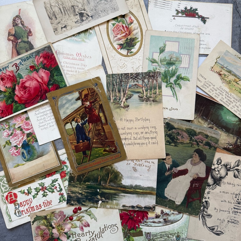 Vintage Postcards Lot of 19 Early Mid 1900s Assortment